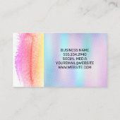 メイクアップブラシアイコンのホログラフィックグラデーション 名刺 (裏面)