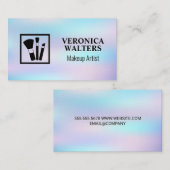 メイクアップブラシアイコン |パステルグラデーション ロイヤリティカード (正面/裏面)