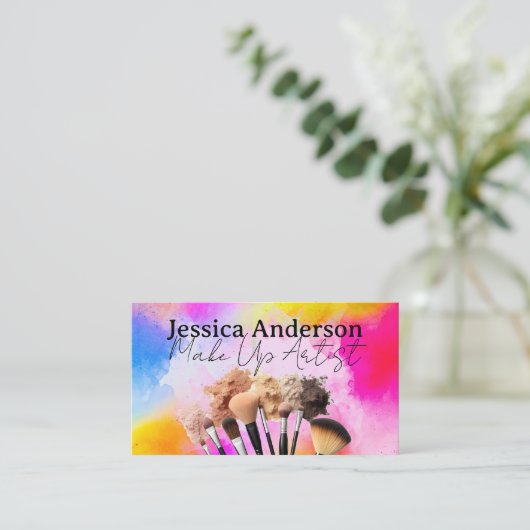メイクアップブラシセット | 芸術的カラフル 名刺 (スタンド正面)