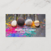 メイクアップブラシブライトカラー化粧品 名刺 (正面)