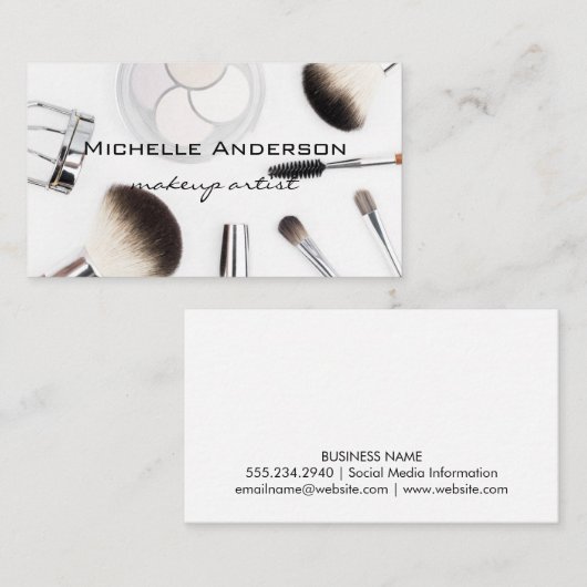 メイクアップブラシ付属品 | 化粧品 名刺 (正面/裏面)