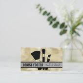 メイクアップブラシ |ゴールドフォイルきらめく 名刺 (スタンド正面)