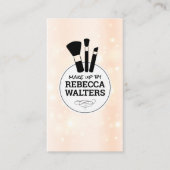 メイクアップブラシ |スパークリーな背景 名刺 (正面)