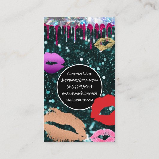 メイクアップブラシ |スパークリーグリッター |キス 名刺 (裏面)