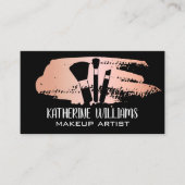 メイクアップブラシ |バラ金ゴールドメタリックブラシストローク 名刺 (正面)