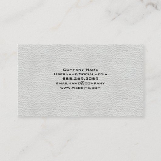 メイクアップブラシ |ホワイトレザーテクスチャ 名刺 (裏面)