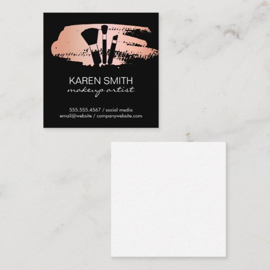 メイクアップブラシ |メイクアップアーティスト スクエア名刺 (正面/裏面)