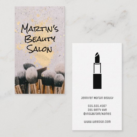メイクアップブラシ |メイクアップアーティスト 名刺 (正面/裏面)