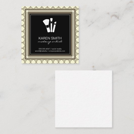 メイクアップブラシ |メイクアップアーティスト 縁ど |  スクエア名刺 (正面/裏面)