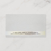 メイクアップブラシ |レザーホワイト金ゴールドトリム 名刺 (裏面)