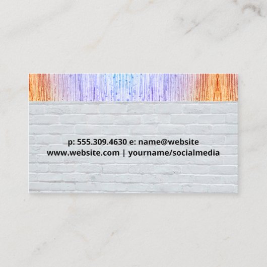 メイクアップブラシ |レンガとテクスチカラフルャ 名刺 (裏面)