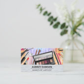 メイクアップブラシ |レンガの背景 名刺 (スタンド正面)