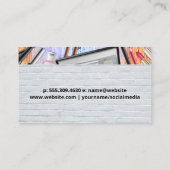 メイクアップブラシ |レンガの背景 名刺 (裏面)