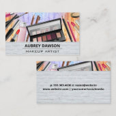 メイクアップブラシ |レンガの背景 名刺 (正面/裏面)