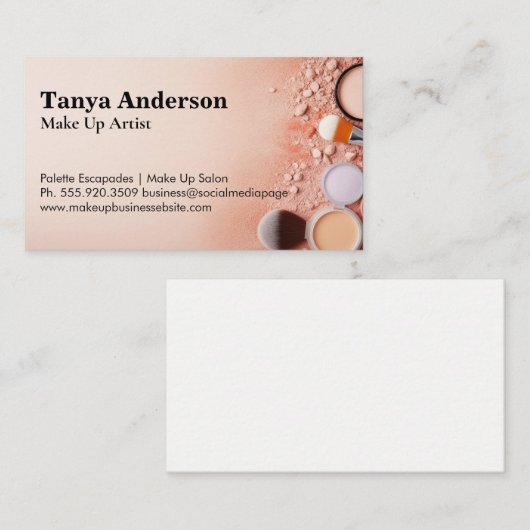 メイクアップブラシ | 基礎粉末 名刺 (正面/裏面)