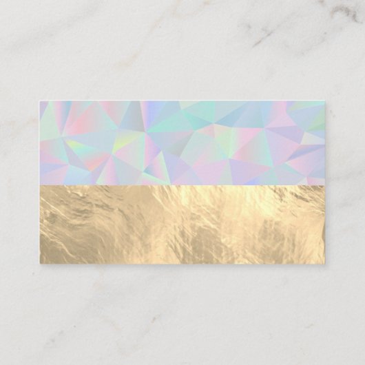 メイクアップブラシ |幾何学的金ゴールド 名刺 (裏面)