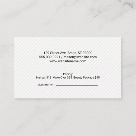 メイクアップブラシ |目の点滅 予約カード (裏面)