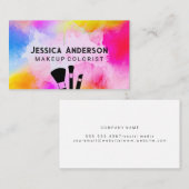 メイクアップブラシ |背カラフル景 名刺 (正面/裏面)