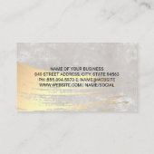 メイクアップブラシ |金ゴールドブラシ付き背景 名刺 (裏面)