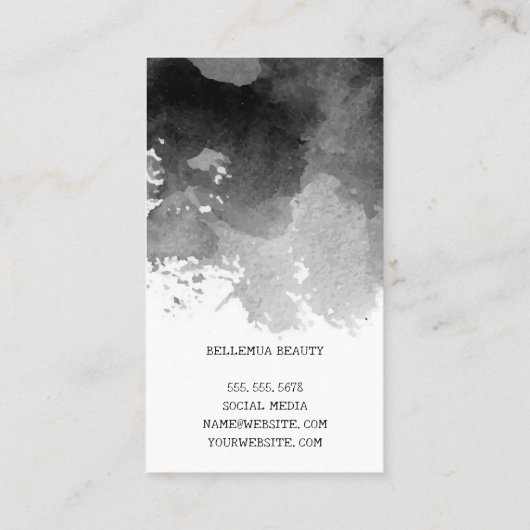 メイクアップブラシ |黒い水色 名刺 (裏面)