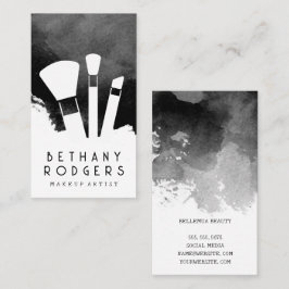 メイクアップブラシ |黒い水色 名刺