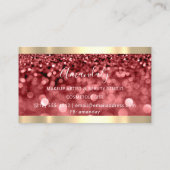 メイクアップブルーグリッターブルガンディグラム爪、 ネイルフローラ 名刺 (裏面)