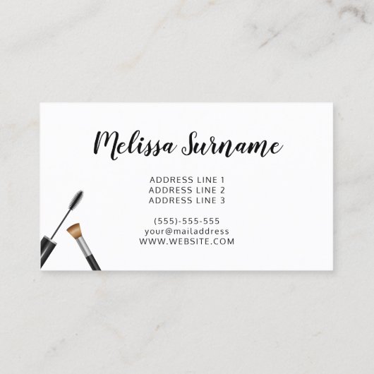 メイクアッププロダクツメイクアップアーティスト美容師 名刺 (裏面)
