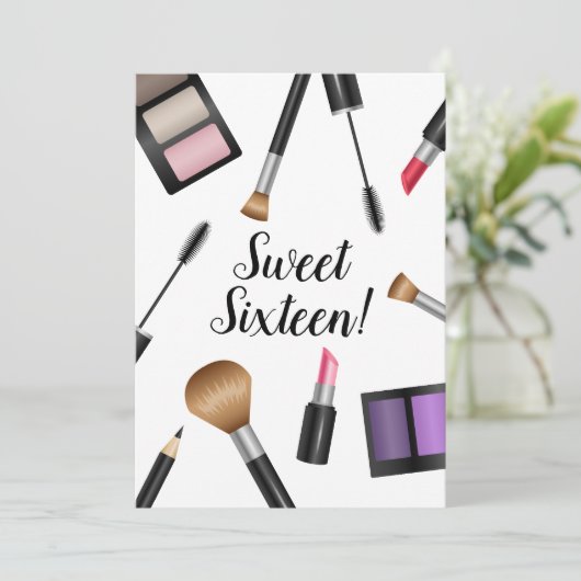 メイクアッププロダクツSweet sixteen誕生日パーティー 招待状 (スタンド正面)