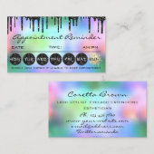 メイクアップヘアアポイントメントリマインダーブラックグリッター 名刺 (正面/裏面)