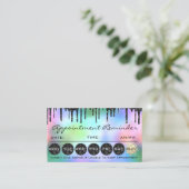 メイクアップヘアアポイントメントリマインダーブラックグリッター 名刺 (スタンド正面)