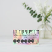 メイクアップヘアアポイントメントリマインダーブラックドリップ 名刺 (スタンド正面)