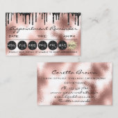 メイクアップヘアアポイントメントリマインダーブラックパンチ 名刺 (正面/裏面)