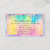 メイクアップヘアアポイントメントリマインダーホログラフレインボー 名刺 (裏面)