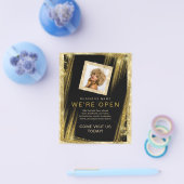 メイクアップヘアカスタムサロンフォトブラック金ゴールドユニーク チラシ (シングル)