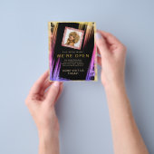 メイクアップヘアカスタムサロンフォトブラック金ゴールドユニークF チラシ (手)