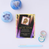 メイクアップヘアカスタムサロンフォトブラック金ゴールドユニークF チラシ (シングル)