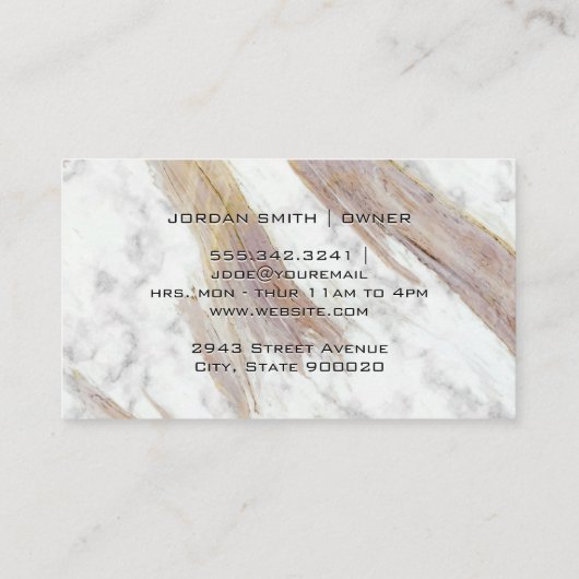 メイクアップヘアキット白大理石 名刺 (裏面)