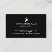 メイクアップヘアサロンクーポン金ゴールド白黒ストライプ 割引カード (裏面)