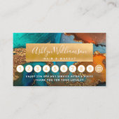 メイクアップヘアサロン大理石水カラー金ゴールドターコイズ ロイヤリティカード (正面)