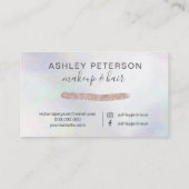 メイクアップヘアシックバラ金ゴールドグリッターパールフォト 名刺 (裏面)