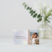 メイクアップヘアシックバラ金ゴールドグリッターパールフォト 名刺 (スタンド正面)