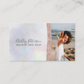 メイクアップヘアシックバラ金ゴールドグリッターパールフォト 名刺 (正面)