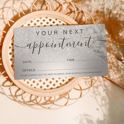 メイクアップヘアシルバーグリッターグラデーション金属箔 予約カード