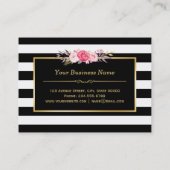 メイクアップヘアスタイルサロンエレガント金ゴールドフローラデコール 名刺 (裏面)