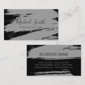 メイクアップヘアスタイルモダングレーブラシストローク 名刺 (正面/裏面)