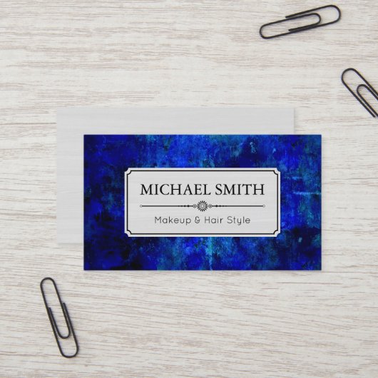 メイクアップヘアスタイルモダンブルー抽象芸術 名刺 (正面/裏面インサイチュ)