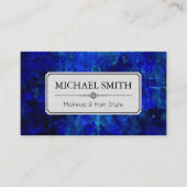 メイクアップヘアスタイルモダンブルー抽象芸術 名刺 (正面)