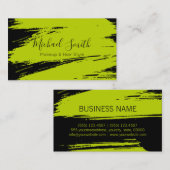 メイクアップヘアスタイルモダンライムブラシストローク 名刺 (正面/裏面)