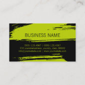 メイクアップヘアスタイルモダンライムブラシストローク 名刺 (裏面)