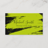 メイクアップヘアスタイルモダンライムブラシストローク 名刺 (正面)